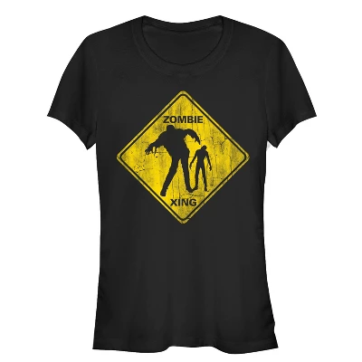 Junior's Lost Gods Halloween Zombie Crossing T-Shirt 2 Junior's Lost Gods Halloween Zombie Crossing T-Shirt - Image 2